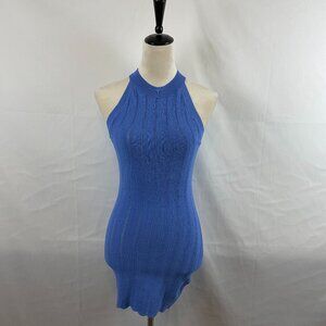 Superdown Knit Mini Dress S Blue Sleeveless